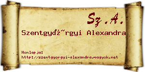 Szentgyörgyi Alexandra névjegykártya