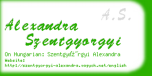 alexandra szentgyorgyi business card